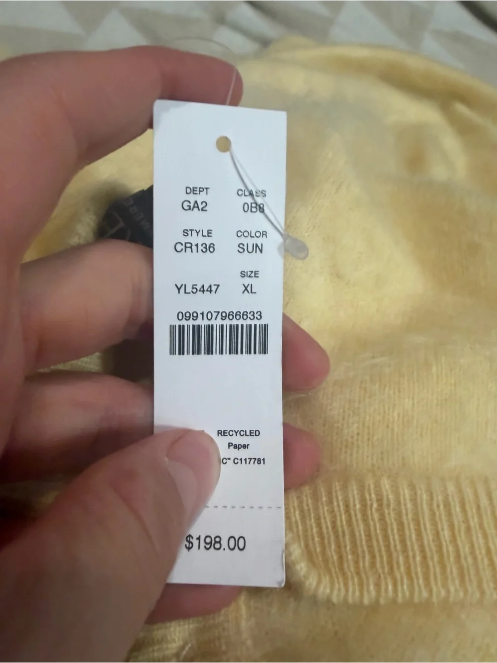 J crew Brushed cashmere relaxed-fit reversible cardigan sunlight